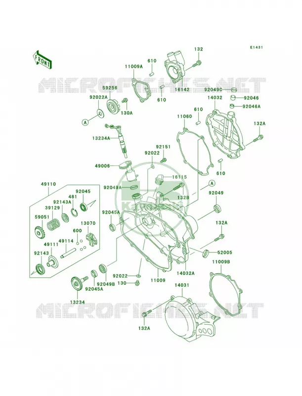 Engine CoversD1D2 Kawasaki MOTOS 100 2001 KX100  KX100-D1