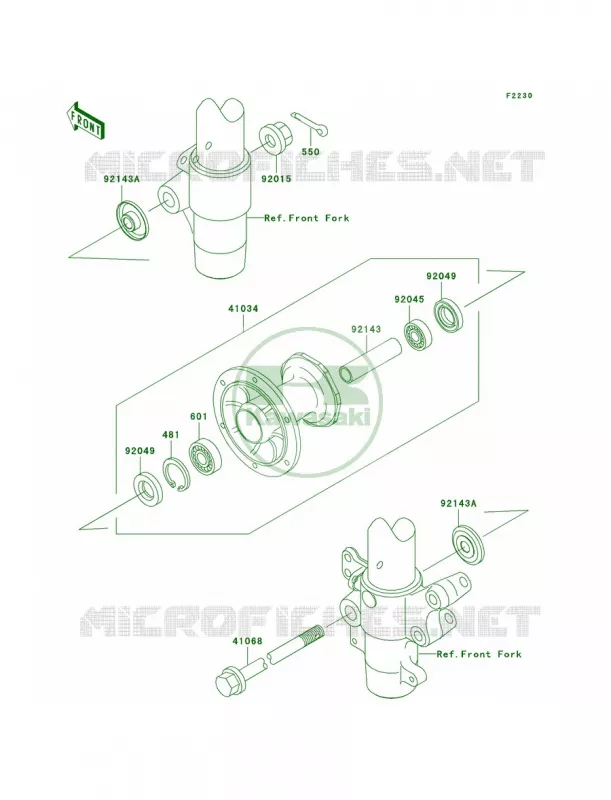 Front Hub Kawasaki MOTOS 100 2001 KX100  KX100-D1