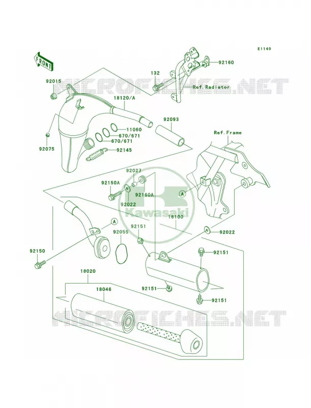 Mufflers Kawasaki MOTOS 100 2001 KX100  KX100-D1