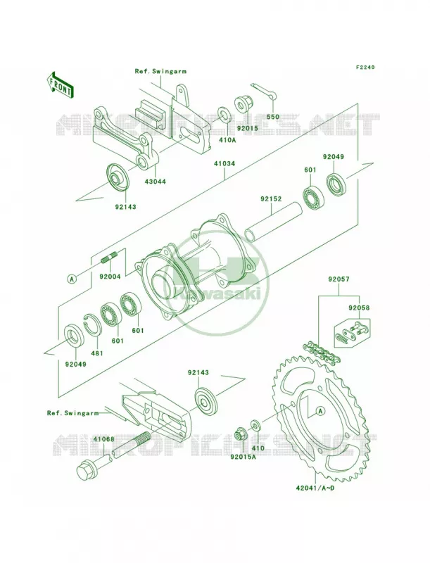 Rear Hub Kawasaki MOTOS 100 2001 KX100  KX100-D1