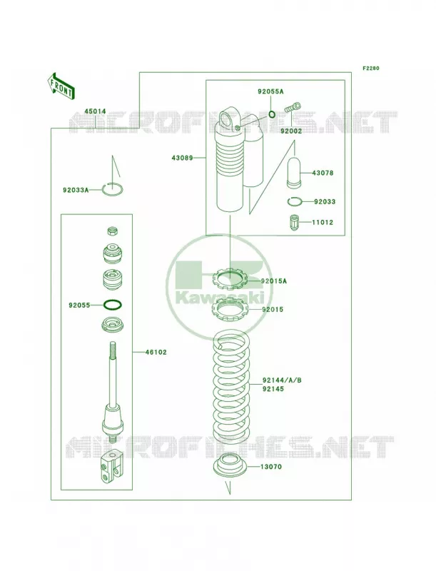 Shock Absorbers Kawasaki MOTOS 100 2001 KX100  KX100-D1