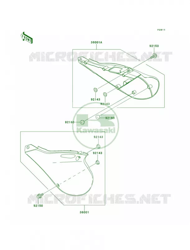 Side Covers Kawasaki MOTOS 125 2001 KX125  KX125-L3