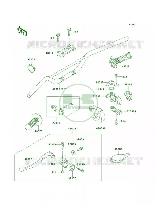 Handlebar Kawasaki MOTOS 500 2001 KX500  KX500-E13