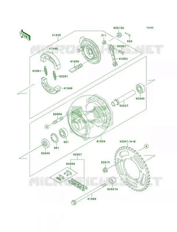Rear Hub Kawasaki MOTOS 60 2001 KX60  KX60-B17