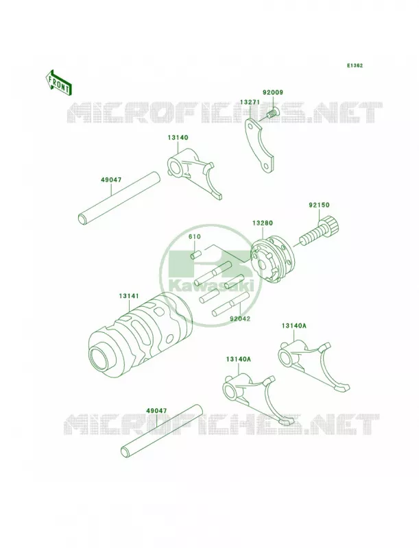 Gear Change DrumShift Forks Kawasaki MOTOS 65 2001 KX65  KX65-A2