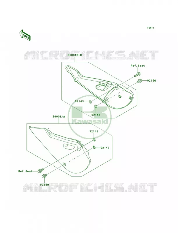 Side Covers Kawasaki MOTOS 65 2001 KX65  KX65-A2
