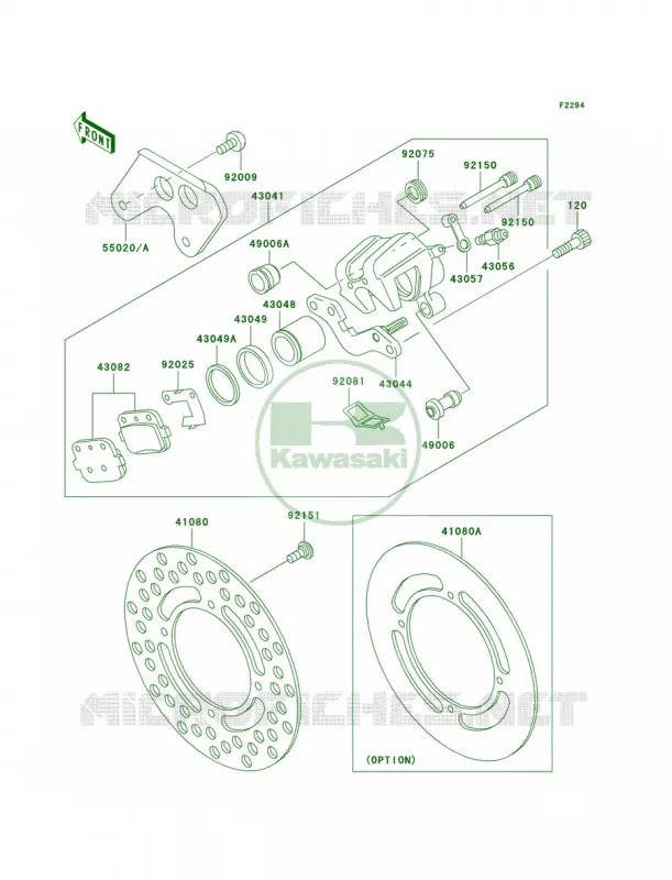 Rear BrakeA1-A3 Kawasaki MOTOS 85 2001 KX85  KX85-A1