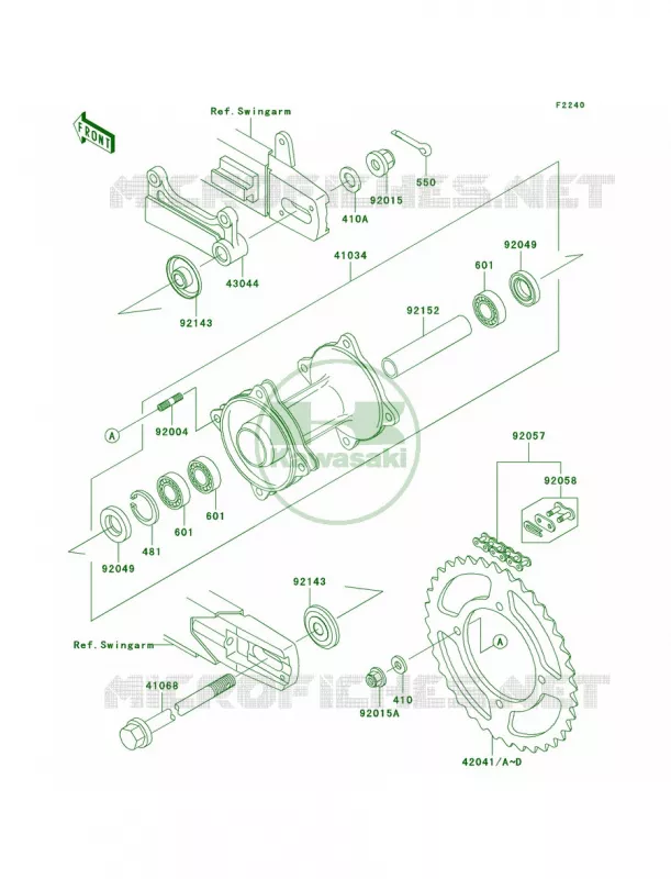 Rear Hub Kawasaki MOTOS 85 2001 KX85  KX85-A1