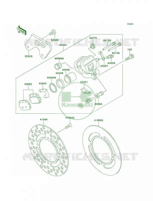 Rear Brake Kawasaki MOTOS 100 2000 KX100  KX100-C3