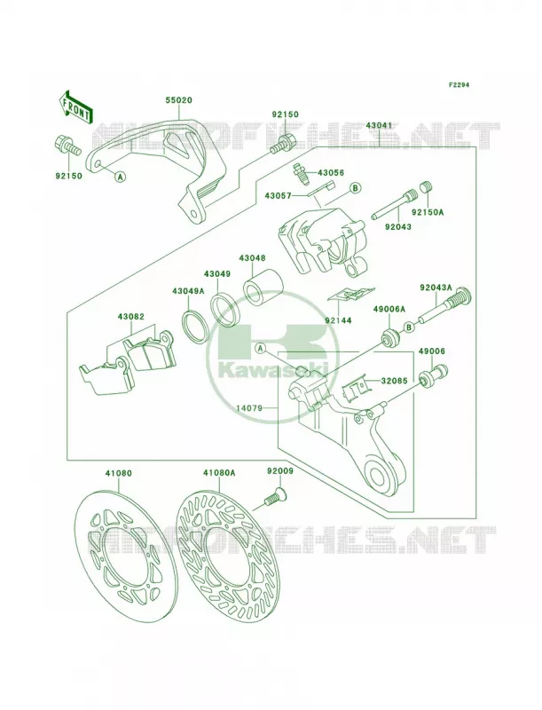 Rear Brake Kawasaki MOTOS 125 2000 KX125  KX125-L2