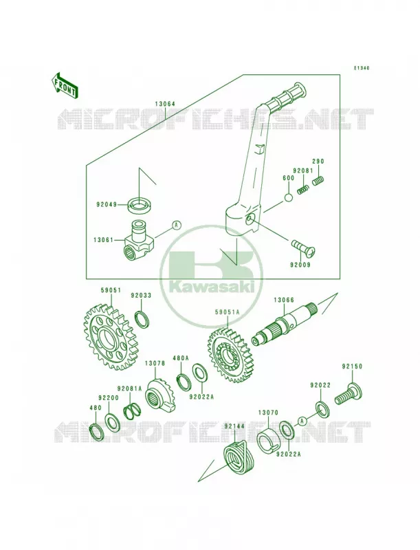Kickstarter Mechanism Kawasaki MOTOS 250 2000 KX250  KX250-L2