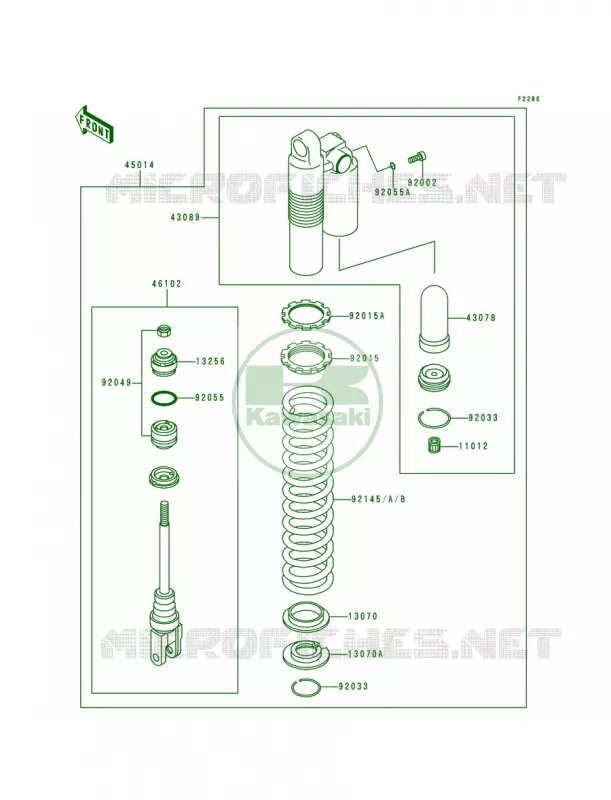 Shock Absorbers Kawasaki MOTOS 250 2000 KX250  KX250-L2