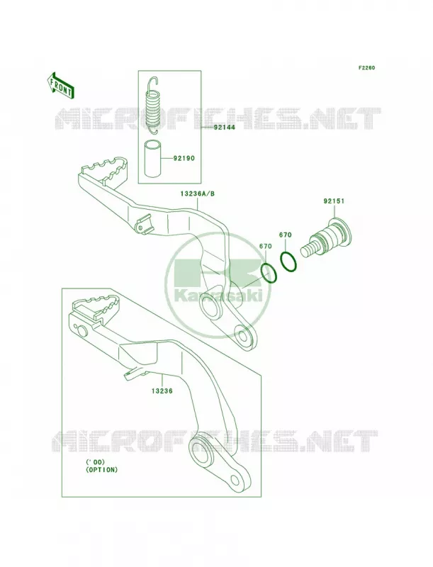 Brake Pedal Kawasaki MOTOS 65 2000 KX65  KX65-A1