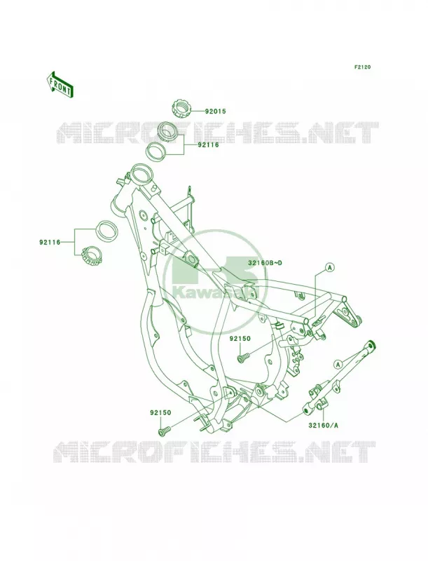 Frame Kawasaki MOTOS 65 2000 KX65  KX65-A1