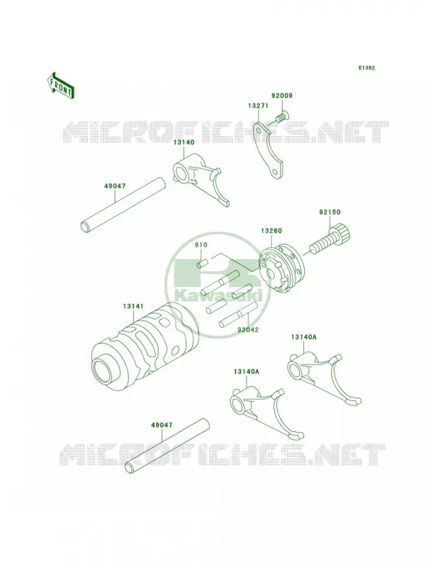 Gear Change DrumShift Forks Kawasaki MOTOS 65 2000 KX65  KX65-A1