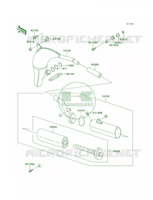 Mufflers Kawasaki MOTOS 80 2000 KX80  KX80-W3