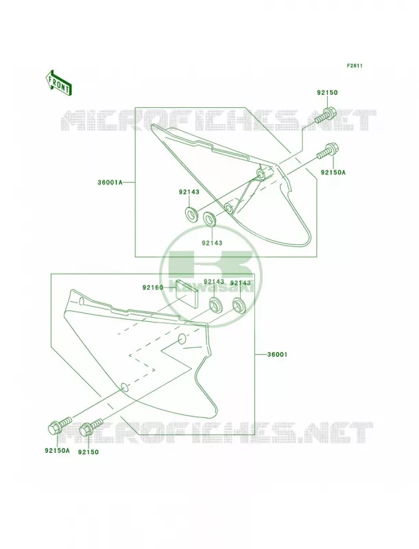 Side Covers Kawasaki MOTOS 80 2000 KX80  KX80-W3