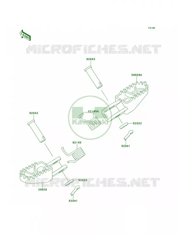 Footrests Kawasaki MOTOS 100 1999 KX100  KX100-C2