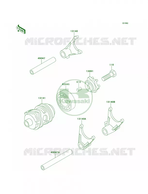 Gear Change DrumShift Forks Kawasaki MOTOS 100 1999 KX100  KX100-C2