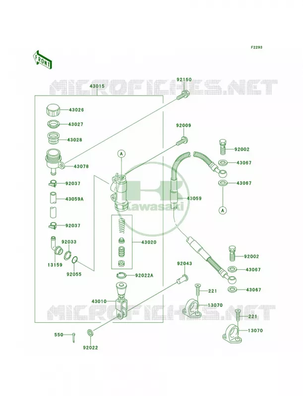 Rear Master Cylinder Kawasaki MOTOS 100 1999 KX100  KX100-C2