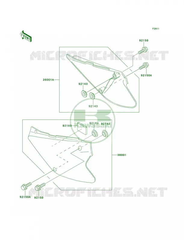 Side Covers Kawasaki MOTOS 100 1999 KX100  KX100-C2