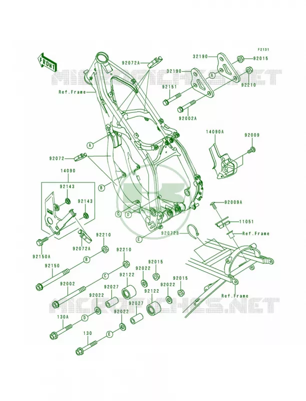 Frame Fittings Kawasaki MOTOS 250 1999 KX250  KX250-L1