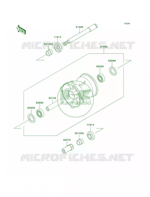 Front Hub Kawasaki MOTOS 500 1999 KX500  KX500-E11