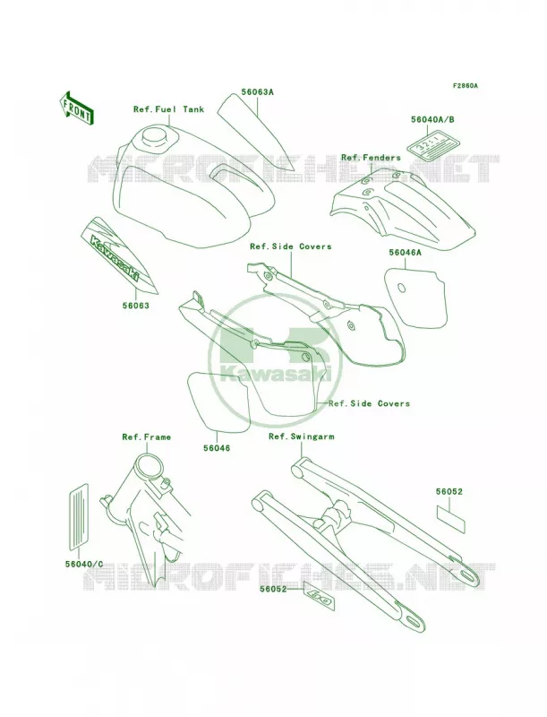 LabelsKX60-B16 Kawasaki MOTOS 60 1999 KX60  KX60-B15