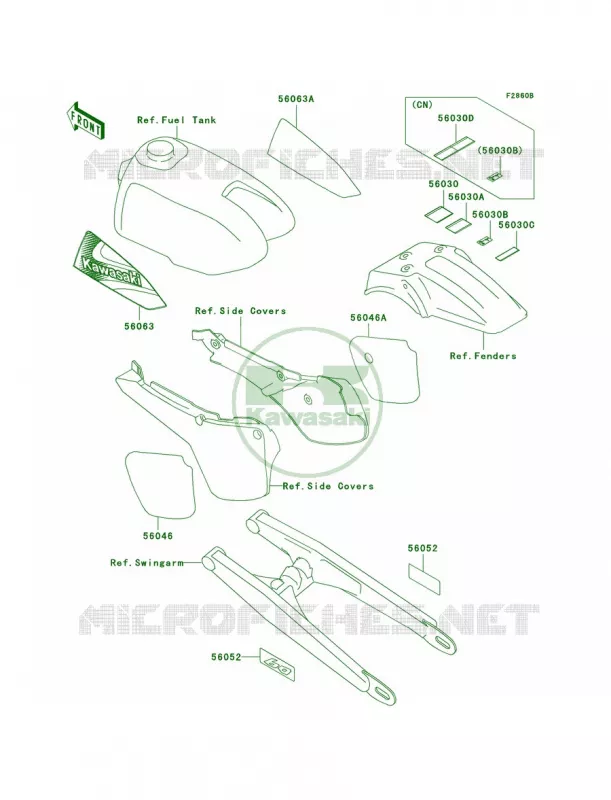 LabelsKX60-B17 Kawasaki MOTOS 60 1999 KX60  KX60-B15