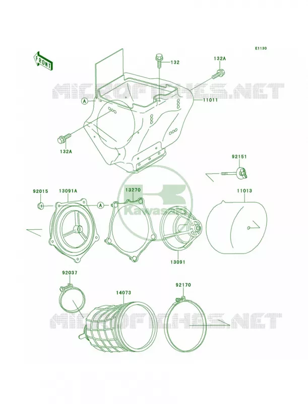 Air Cleaner Kawasaki MOTOS 80 1999 KX80  KX80-W2