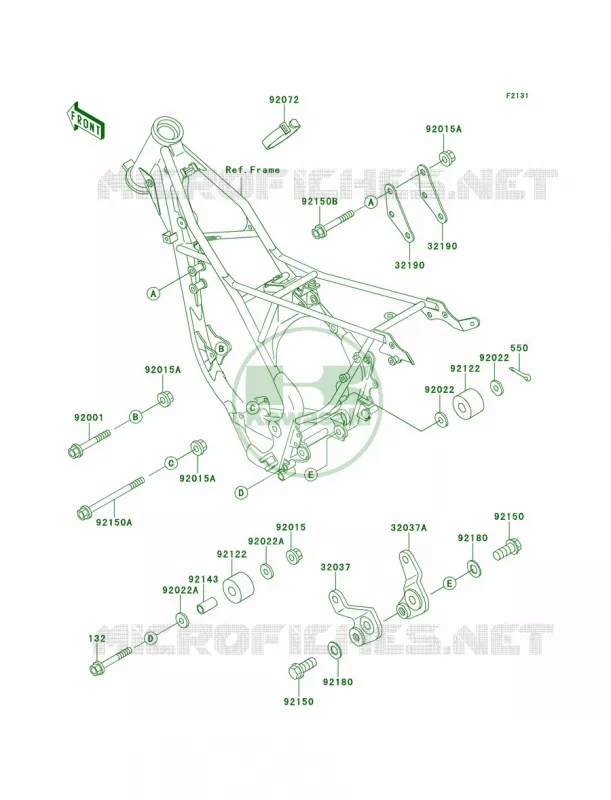 Frame Fittings Kawasaki MOTOS 80 1999 KX80  KX80-W2