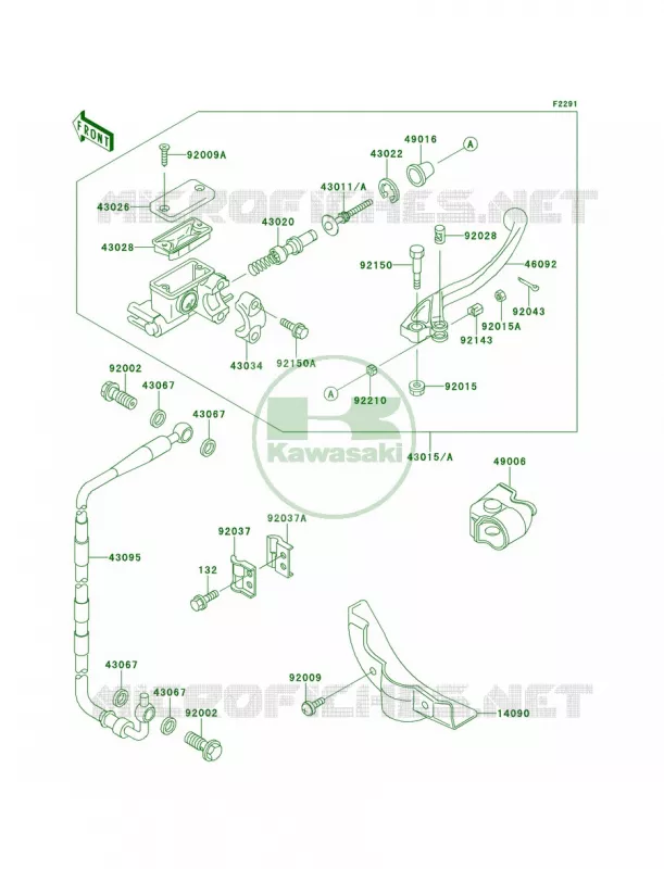 Front Master Cylinder Kawasaki MOTOS 80 1999 KX80  KX80-W2
