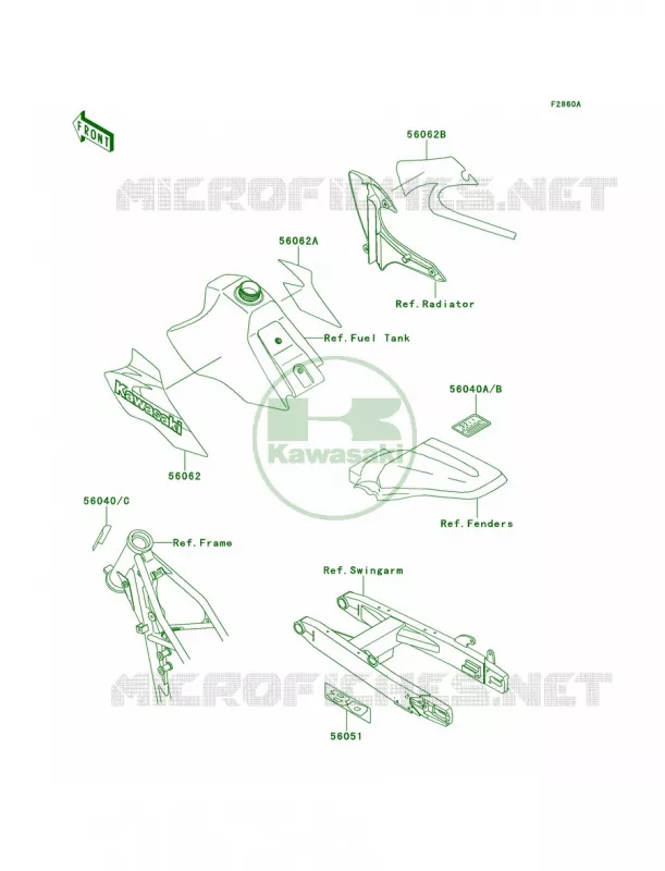 LabelsKX80-W2 Kawasaki MOTOS 80 1999 KX80  KX80-W2