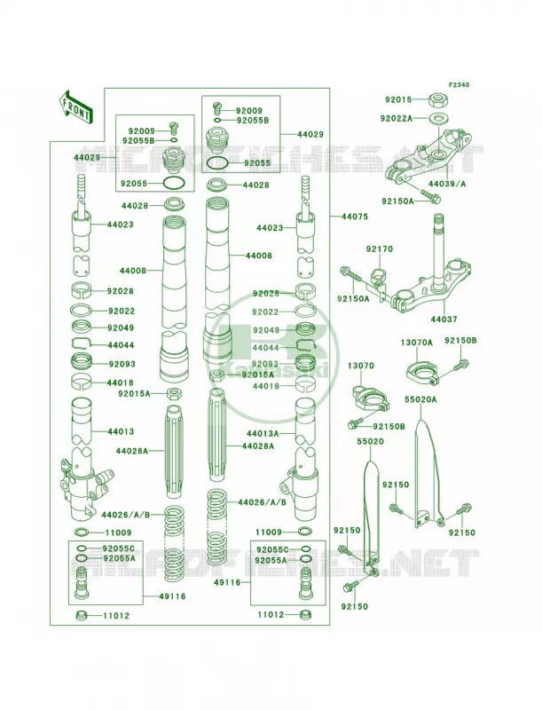 Front Fork Kawasaki MOTOS 100 1998 KX100  KX100-C1