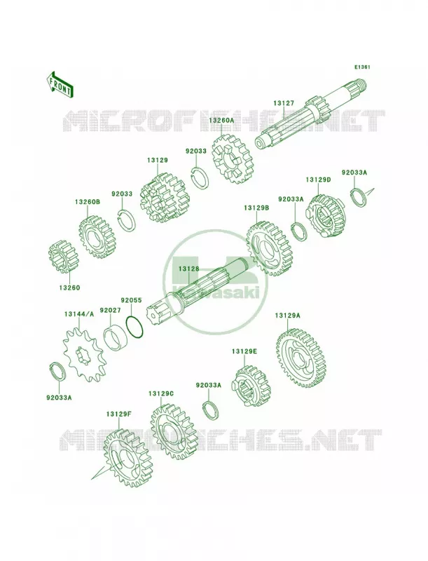 Transmission Kawasaki MOTOS 100 1998 KX100  KX100-C1