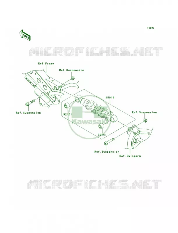Shock Absorbers Kawasaki MOTOS 110 2009 KLX110 Monster Energy  KLX110A9FA
