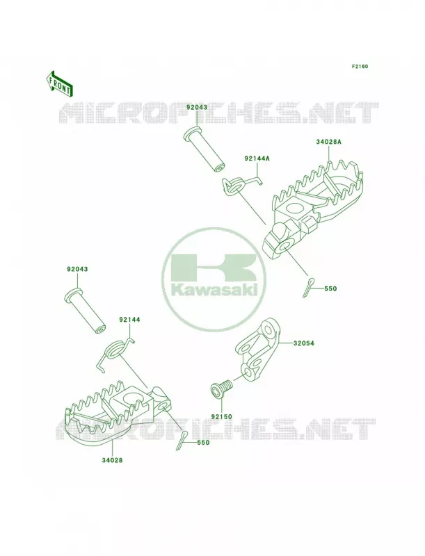 Footrests Kawasaki MOTOS 500 1998 KX500  KX500-E10