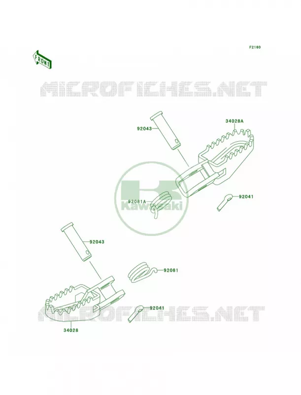 Footrests Kawasaki MOTOS 60 1998 KX60  KX60-B14