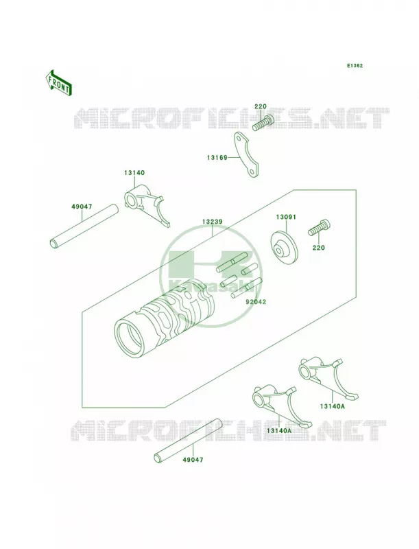 Gear Change DrumShift Forks Kawasaki MOTOS 60 1998 KX60  KX60-B14