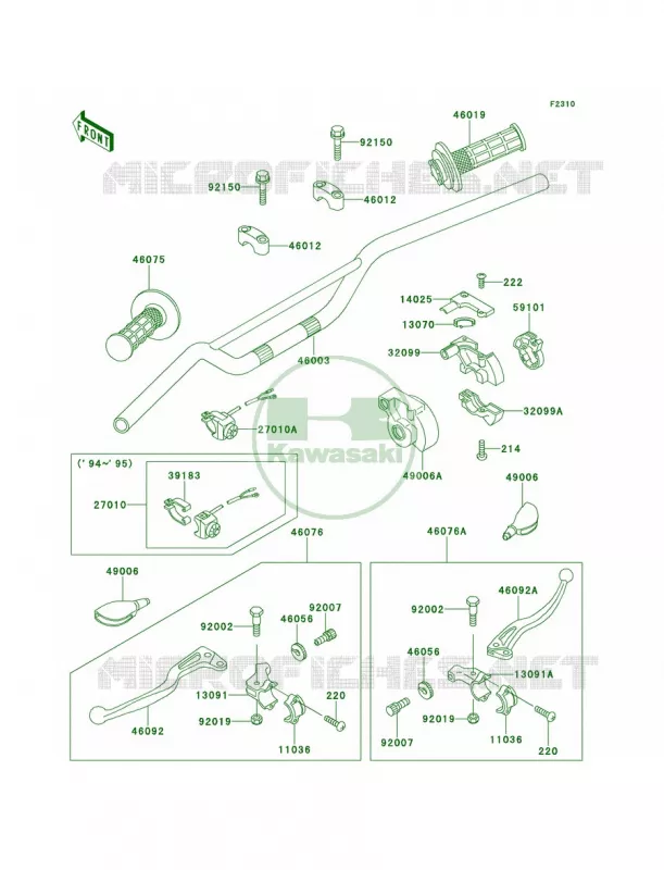 Handlebar Kawasaki MOTOS 60 1998 KX60  KX60-B14