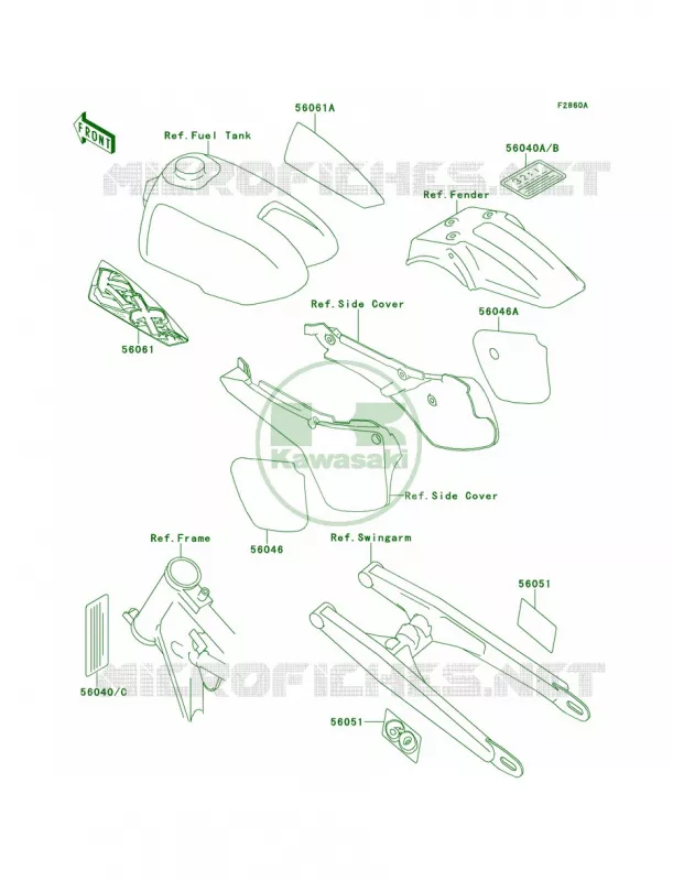 LabelsKX60-B11 Kawasaki MOTOS 60 1998 KX60  KX60-B14