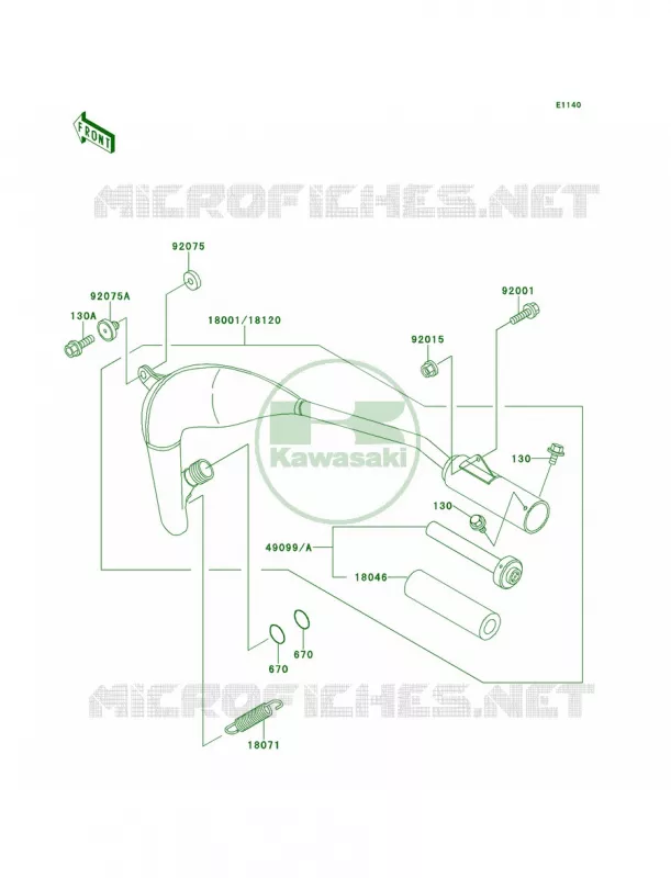 Mufflers Kawasaki MOTOS 60 1998 KX60  KX60-B14