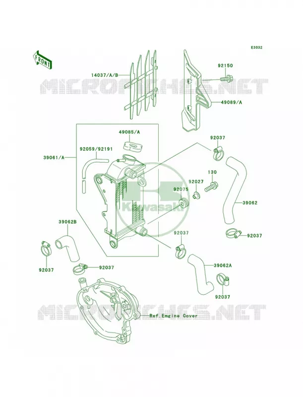 Radiator Kawasaki MOTOS 60 1998 KX60  KX60-B14