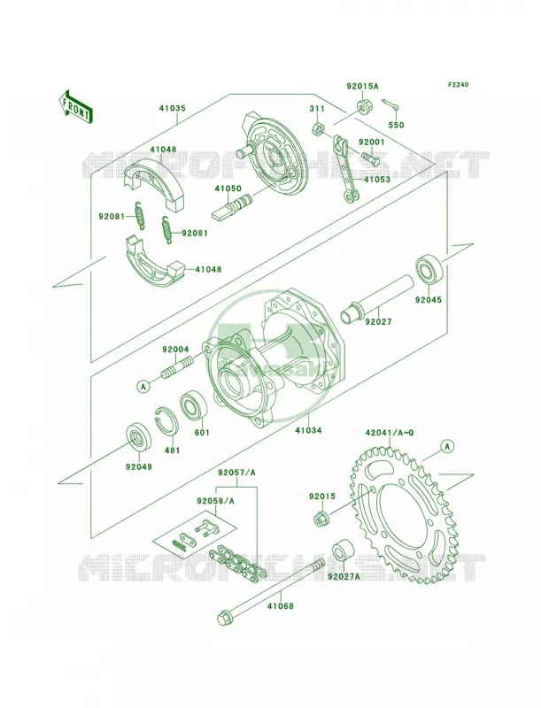 Rear Hub Kawasaki MOTOS 60 1998 KX60  KX60-B14