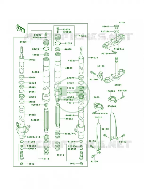 Front Fork Kawasaki MOTOS 80 1998 KX80  KX80-W1