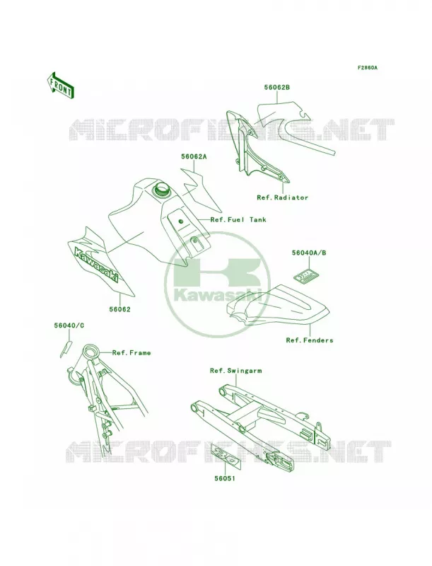 LabelsKX80-W2 Kawasaki MOTOS 80 1998 KX80  KX80-W1