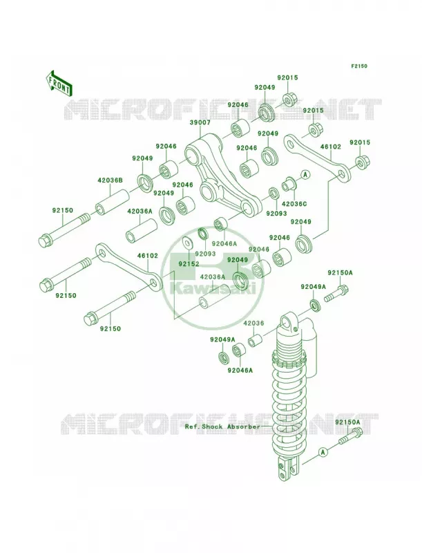 Rear Suspension Kawasaki MOTOS 80 1998 KX80  KX80-W1