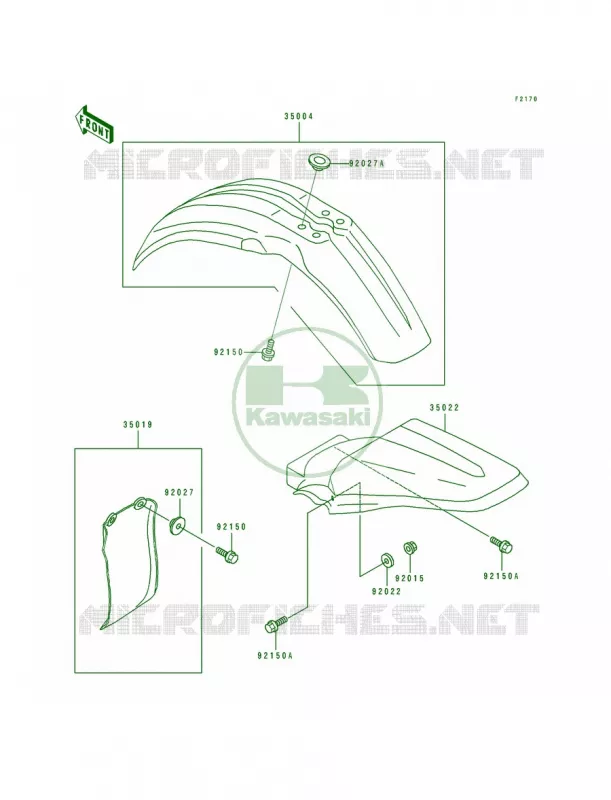 Fenders Kawasaki MOTOS 100 1997 KX100  KX100-B7