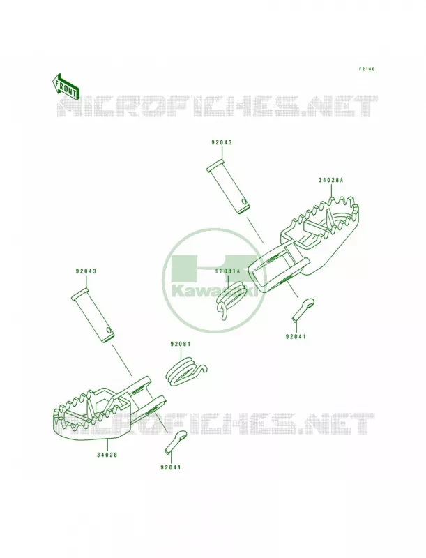 Footrests Kawasaki MOTOS 100 1997 KX100  KX100-B7
