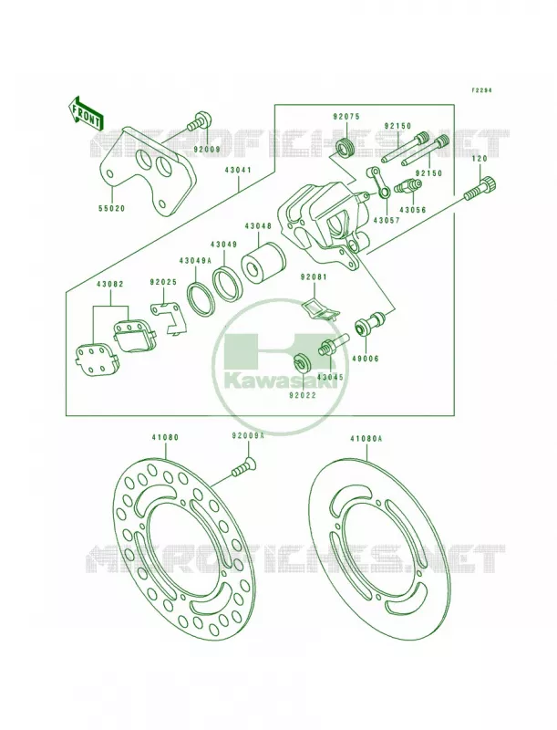 Rear Brake Kawasaki MOTOS 100 1997 KX100  KX100-B7